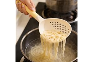 1PCS 2in1 Soup Ladle & Colander Non Stick Kitchen Ladle Strainer Big Size Efficient Draining Vegetable Strainer,30 * 14cm
