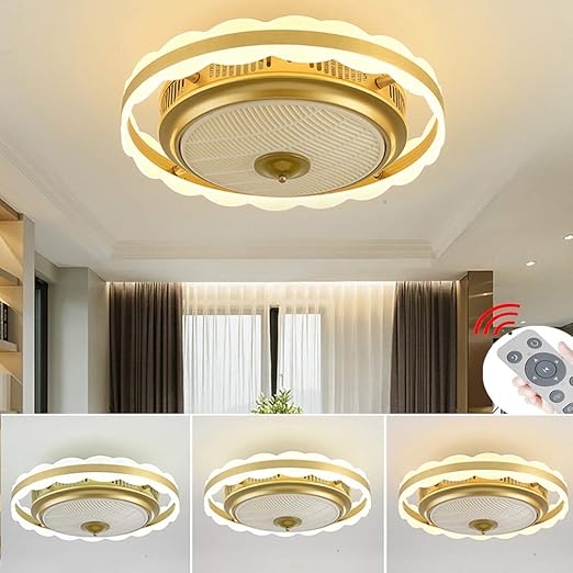 YAOXI LED Fan Luz De Techo, Regulable Silenciosamente Ventilador del