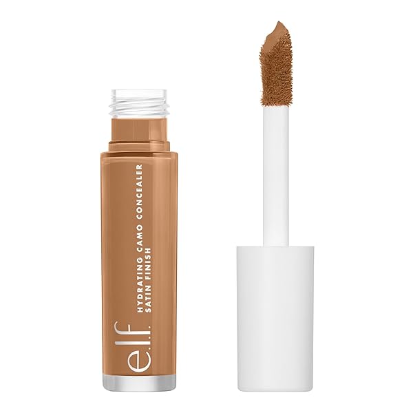 E.L.F. HYDRATING CAMO CONCEALER, COVERS BLEMISHES & UNDER-EYE CIRCLES, FULL-COVERAGE & DELIVERS A SATIN FINISH, VEGAN & CRUELTY-FREE, DEEP OLIVE