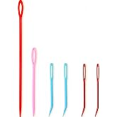 Yarn Needles Large Eye for Crochet &amp; Knitting - 6 Pcs Tapestry Needle Set, Bent Tip Steel &amp; Plastic Darning Needles for Weaving in Ends