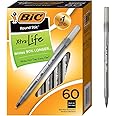 BIC Round Stic Xtra Life Ballpoint Pens, Medium Point (1.0mm), Black, 60-Count Pack, Flexible Round Barrel For Writing Comfor