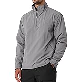 Aulemen Men's Casual Quarter Zip Pullover Golf Windbreakers Athletic Lightweight Jacket Hiking Running Sweatshirt with Pocket