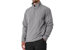 Aulemen Men's Casual Quarter Zip Pullover Golf Windbreakers Athletic Lightweight Jacket Hiking Running Sweatshirt with Pocket