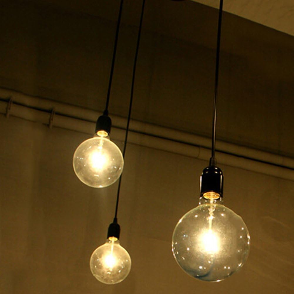 110-220V Vintage Edison Ceiling Pendant Lamp Industrial Light fixture Adjustable Black Chandelier-Three Heads(120cm)