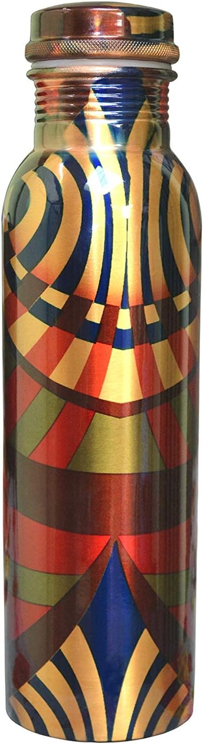 Canopus Crafts Pure Copper Bottle Digital Printed Water Bottle 1000ML (28x7.5 cm)