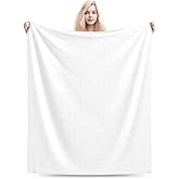 Blanket with Pictures Customized Throw Blankets for Couch Bed Custom Photo Text Soft White Flannel Fleece Customize 1-10 Photos, Personalized Gifts for Mom Dad Wife Husband Couple 40 x 60 Inch