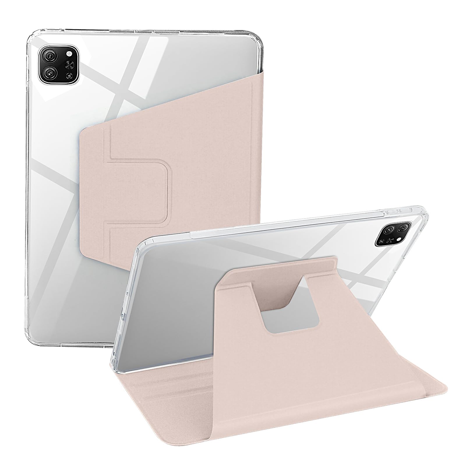 Miieadoo Case for iPad Pro 5th/4th/3rd Gen12.9 - Shockproof Frame Cover, 360° Rotate, 4 Angles, Faux Leather & Support Apple Pencil Touch ID Stand Cover- for Students, Girls, Women