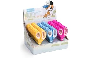 Astrowinter Kids Scissors (36 Count Teacher Pack, Rounded-tip, 5.5 Inch) - 5.5’’ Soft Touch Blunt School Student Scissors Shears AW-003-36