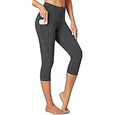 Heathyoga Capri Leggings for Women High Waisted Capri Leggings with Pockets for Women Tummy Control Yoga Pants Women