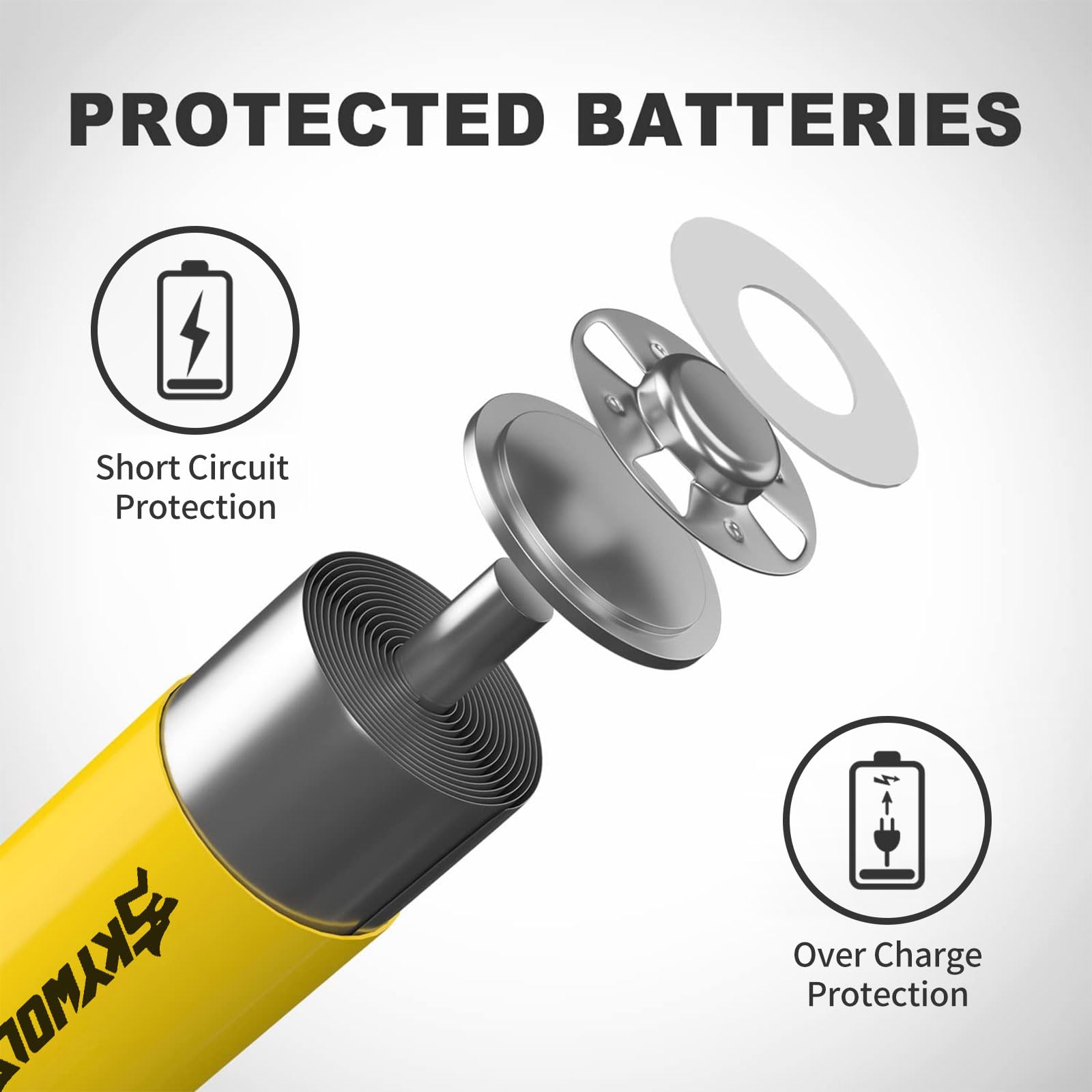 8 Pack 18650 Rechargeable Battery 3.7V 5000mAh Button top Li-ion Batteries for Flashlights, Headlamps