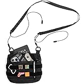 TACTICAL_GEEK Cache L2 EDC Sling Bag, Portable Nylon Crossbody Bag Organizer, EDC Molle Pouch, Multifunctional Shoulder Small Bag for Daily Hiking Carry, Black