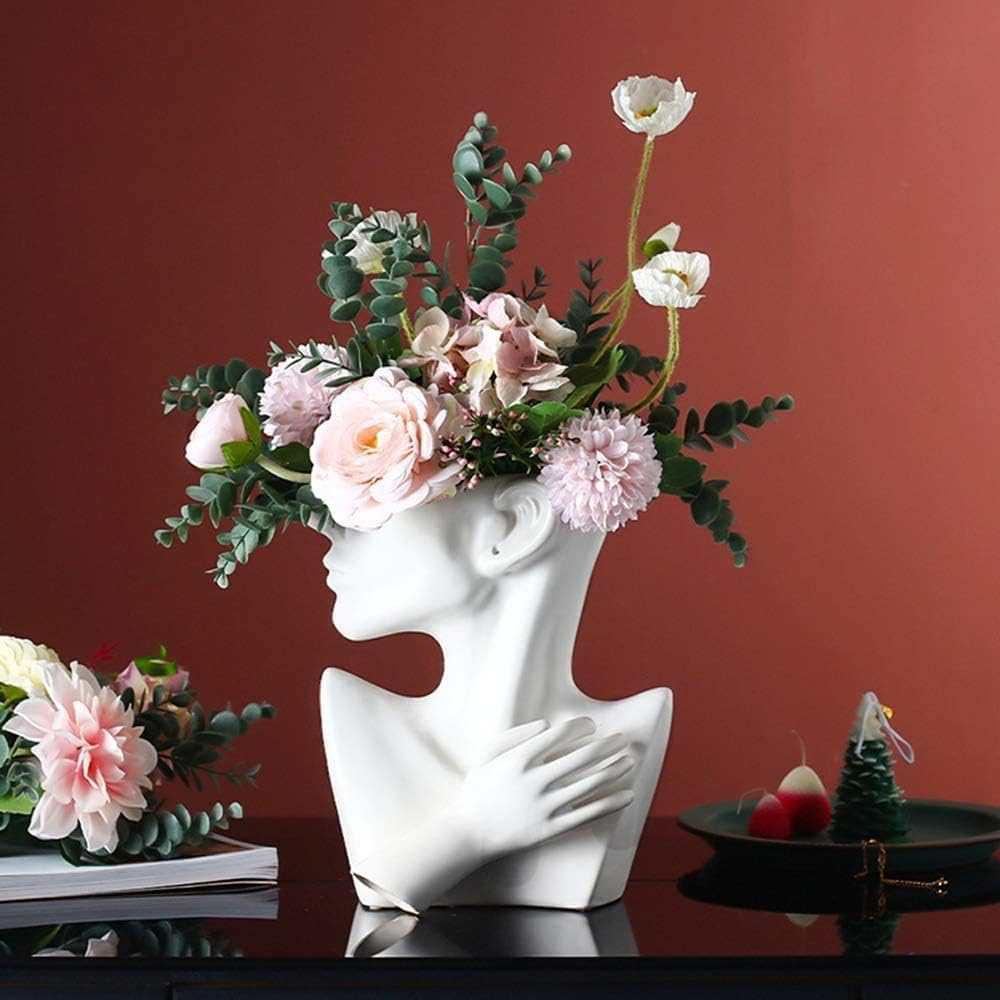 ZYYH Face Planters Bust Head Shaped Plant Pot ZYYH Face Planters Bust Head Shaped Plant Pot