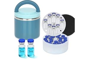 DawnBox Silicone 3ml Vial Insert with 1 Food Jar for Refrigerator & Travel, Peptide Storage for 28 Peptide Vials, 3ml Vials I
