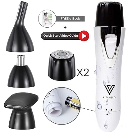Vitchelo Upper Lip Facial Hair Removal Electric Eyebrow Razor Nose