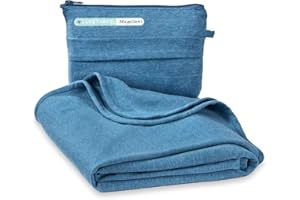 SAGEFINDS Airplane Travel Blanket | Compact Throw Blanket for Camping and Hiking | Converts into a Pillow | Travel Gift | Soft Jersey Knit | Fits in Backpack | Attaches to Luggage | Travel Essential