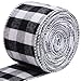 URATOT Christmas Gift Wrapping Plaid Burlap Ribbon Christmas Gingham Wired Ribbon for Christmas Tree Crafts Decoration, Floral Bows Craft