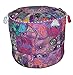 Rajasthali Indian Pouf Stool Vintage Patchwork Embellished Patchwork Living Room Ottoman Cover, 18 X 13 Inches