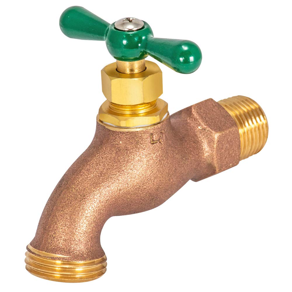 Photo 1 of Eastman Heavy-Pattern Hose Bibb, 1/2 Inch MIP Connection x 1/2 Inch MHT Connection, Brass Plumbing Fitting, 48628
