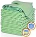 VibraWipe Microfiber Cleaning Cloth, Thick and Large Size 14.2 x 14.2 inches, 8-Pack, Green, Microfiber Cloth, Cars, Glass, Window, Dish Cloths, Machine Washable, Reusable, Lint-Free