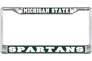 CRAFTIQUE MSU NCAA Michigan State University Spartans Chrome License Plate Frame