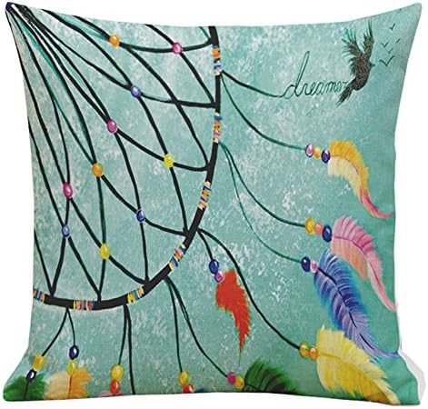 YITL Dreamcatcher Pattern Pillow Sham,Signature Cotton Pillow Cover,Exotic Ethnic Decor Sofa Home Car Cushion Cover,Boho Pillow Case 18x18