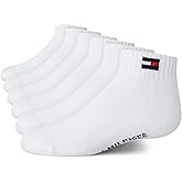 Tommy Hilfiger Boys' Athletic Socks - Performance Cushion Quarter Cut Ankle Socks (6 Pack)