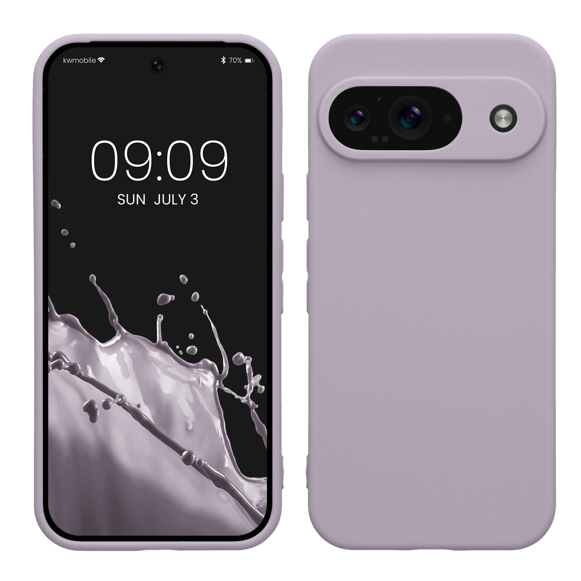 kwmobile Case for Google Pixel 9 Case - Protective Slim TPU Phone Cover - Soft Matte Finish - Lavender