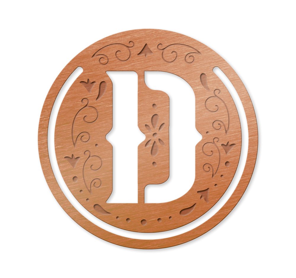 Literary Letters Metal Bookmark - Letter D