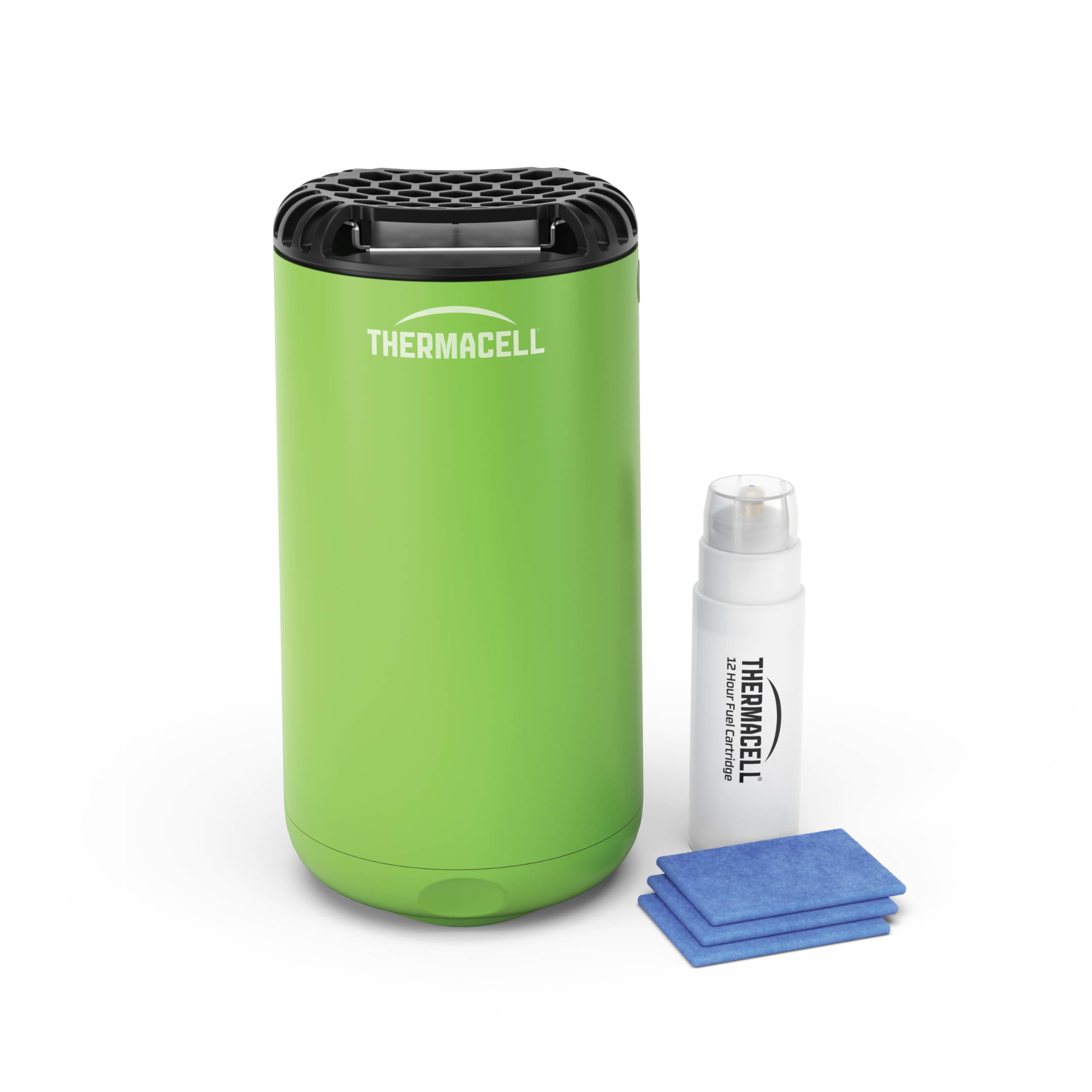 Thermacell Halo Mini Mosquito & Midge Protector, For Outdoors Activities, 20 m² Protection Zone, Scent & DEET-free, Includes 12-Hour Fuel Cartridge + 3 Mats, Green
