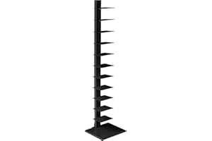 SEI Furniture 12 shelf Metal Spine Book Tower, Black