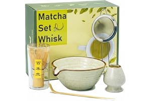 Zzlright Matcha Whisk Set,Matcha Set,Matcha Kit,Matcha Bowl with Spout,Scoop,Sifter,Bamboo Whisk,Chasen Holder,Unique Gifts for Women Grifend,Gifts for Christmas, Birthday,Halloween