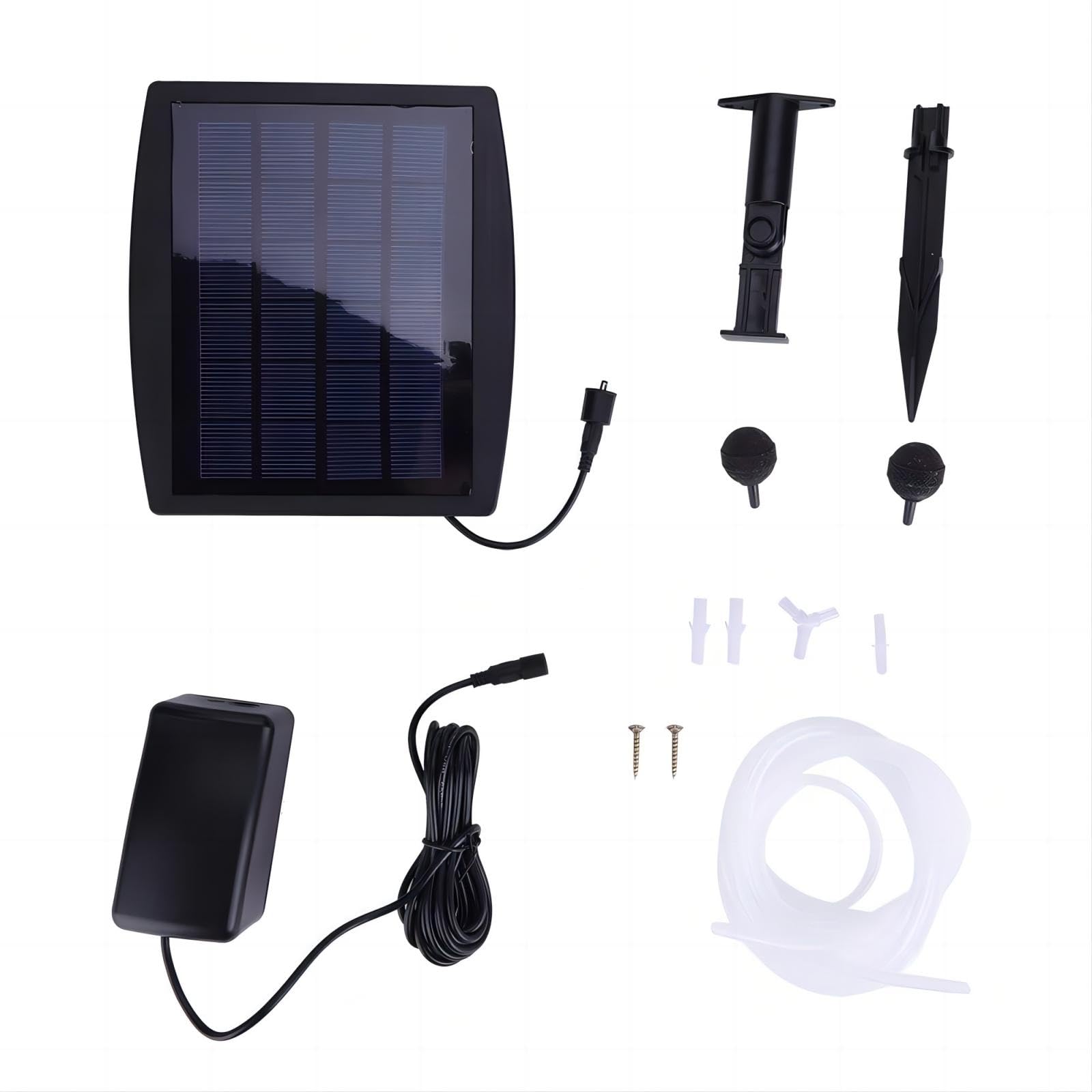 VIFER Solar Pond Aerator 2.4W Solar Powered Air Pump Kit Aquarium Oxygen Aerator with Air Stone 3 Modes for Garden Pool Pond Fish Tank
