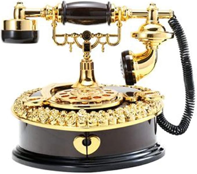 Vintage Dial Telephone Music Box Mini Storage Box Jewelry Organizer