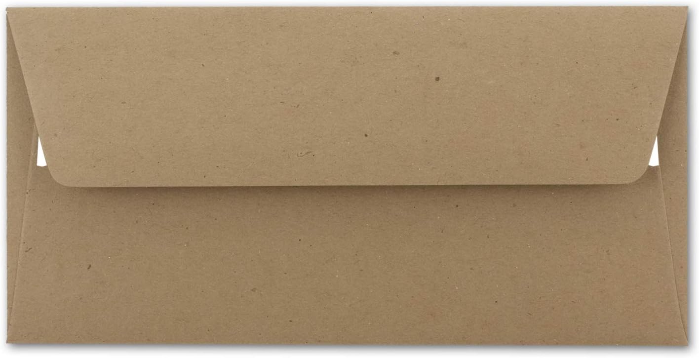 Neuser Ecological Kraft Paper Card and Envelope Set Sand Brown - 30 75 Umschläge 02 DIN Lang-Umschläge-Haftklebung - Image 5