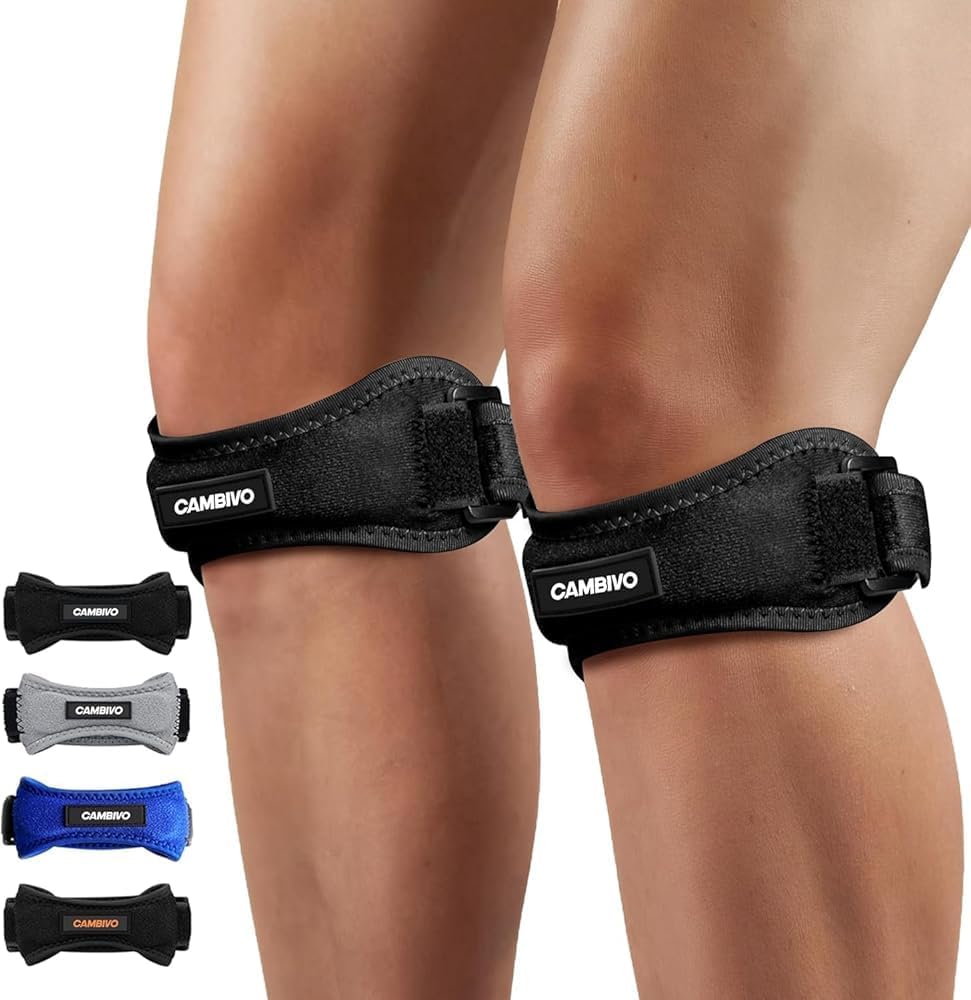 CAMBIVO 2 Pack Patella Tendon Knee Strap Adjustable Knee Support