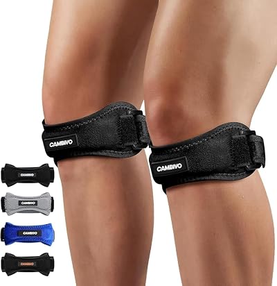 CAMBIVO 2 Pack Patella Tendon Knee Strap Adjustable Knee Support