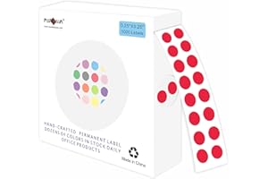 PARLAIM 0.25 Inch Color-Code Dot Stickers,1000 Stickers Roll Colorful Coding Label Sticker for Office,Student Classroom(Red)