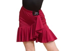 SCGGINTTANZ SY2004 Kid Latin Ballroom Dance Professional Cross Lotus Leaf Shape Design Skirt for Girl
