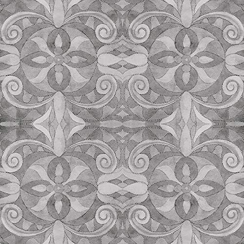 Blank Quilting Fabrics Baroque 108 Inch Quilt Backing Grey