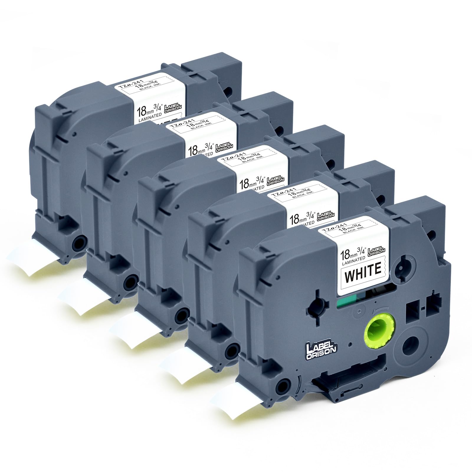 5X Compatible Label Tape Replacement for Brother Tzo-241 Black on White 18mm Laminated for Brother PTD450VP PTD400 PTE300VP PTE500VP PT-D600 PT-D400 PT-D450, Label Orison