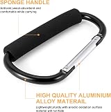 Fuyamp 2 Pack Buggy Clips Stroller Carabiner 6.3” Universal Large Hook view 3