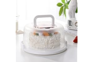 Cake Carrier with Lid and Handle, Cake Stand Cupcake Containers for 10 inch Cake, Lids Container for Transport Cake Holder Tr