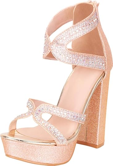 champagne glitter heels