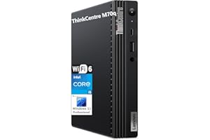 Lenovo ThinkCentre M70q Tiny 1L Mini PC Business Desktop Computer, Intel 6-Core i5-10400 (Beat i7-8700), 32GB DDR4 RAM, 1TB PCIe SSD, WiFi 6, Bluetooth, Wireless Antenna, KB & Mouse, Windows 11 Pro