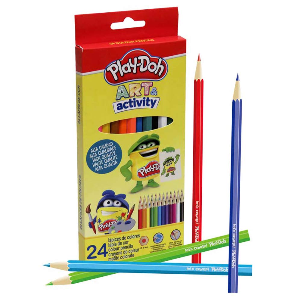 CYP BRANDS-24 Colored Pencils in Play Doh Box (1)