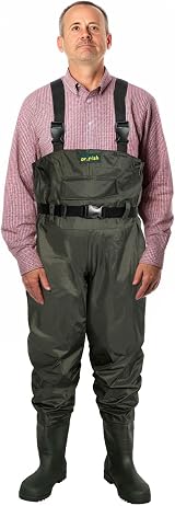 Dr.Fish Waterproof Chest Waders with Boots UK Size 7 Crosswater Belts view 4