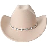 Verdusa Women's Western Cowboy Hat Rhinestone Wide Brim 2026 Cowgirl Hat