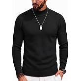 COOFANDY Mens Mock Turtleneck Slim Fit Pullover Sweater Casual Basic Knitted Thermal Sweaters