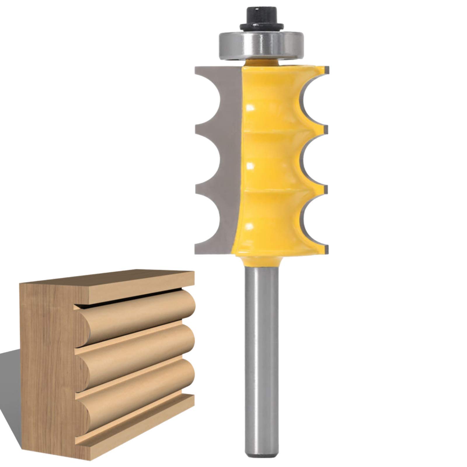 WSOOX 3/16-Inch Radius Triple Bead Furniture Trim & Molding Router Bit 1/4-Inch Shank
