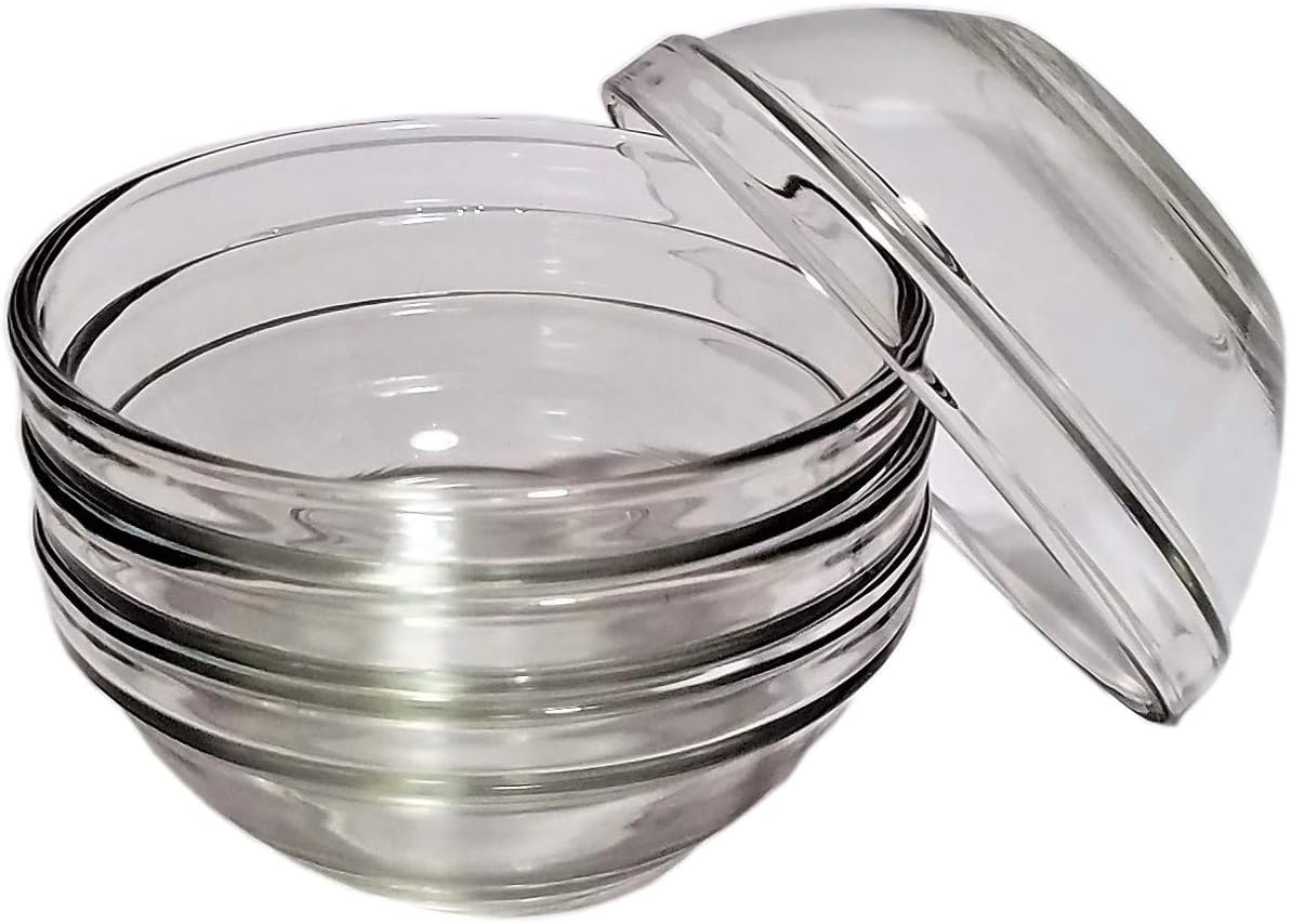 Mini Glass Bowls 3.5 Inch, 4oz Capacity Stackable Set